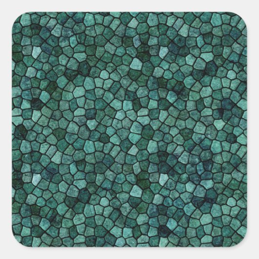 Oceanic Mosaic Crust Textur Abstract Pattern Quadratischer Aufkleber (Vorderseite)