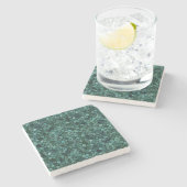 Oceanic Mosaic Crust Textur Abstraktes Muster Steinuntersetzer (Seitenansicht)