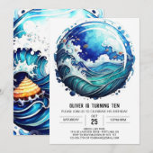 Oceanic Pastel Geburtstag Einladung (Vorne/Hinten)