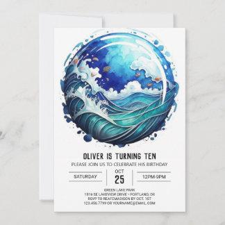 Oceanic Pastel Geburtstag Einladung