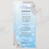 Oceanic Sand Dollar Aqua Blue Wedding Card Menükarte (Vorne/Hinten)