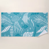 "Oceanic Serenity" Sea Blue Beach Handtuch (Vorderseite)