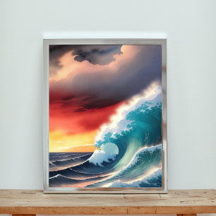 Oceanic Splendor: Emerald Embrace in der Dämmerung Fotodruck