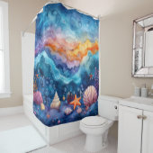 "Oceanic Watercolor Serenade" Duschvorhang (Beispiel)