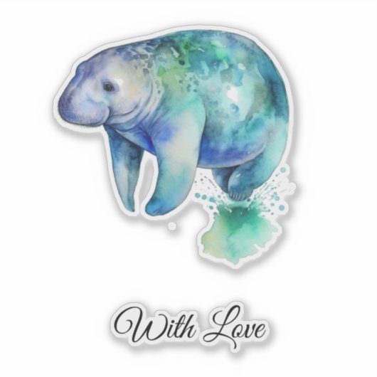 Oceanic Whisper Manatee, custom Aufkleber (Vorderseite)