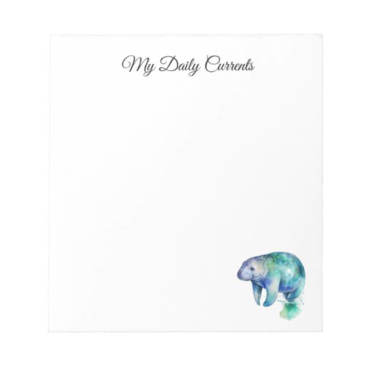 Oceanic Whisper Manatee, custom Notizblock (Vorderseite)
