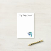 Oceanic Whisper Manatee, custom Post-it Klebezettel (Auf Schreibtisch)