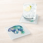 Oceanic Whisper Manatee Glasuntersetzer (Schrägansicht)