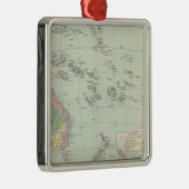 Oceanien - Atlas-Karte von Ozeanien Silbernes Ornament (Rechts)