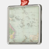 Oceanien - Atlas-Karte von Ozeanien Silbernes Ornament (Links)