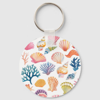 OceanModern Tropical Plant Print – Pink and Green Schlüsselanhänger