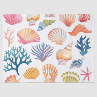 OceanModern Tropical Plant Print – Pink and Green Seidenpapier