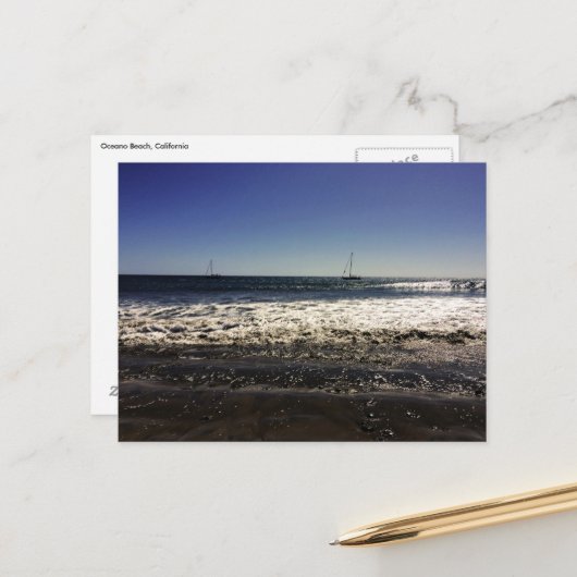 Oceano Beach Postcard Postkarte (Vorderseite/Rückseite Beispiel)