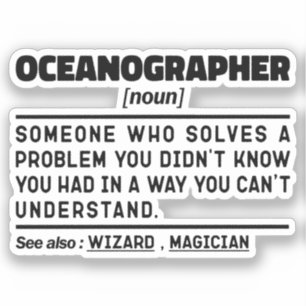 Oceanographin Noun Scientist Ocean Worker Aufkleber