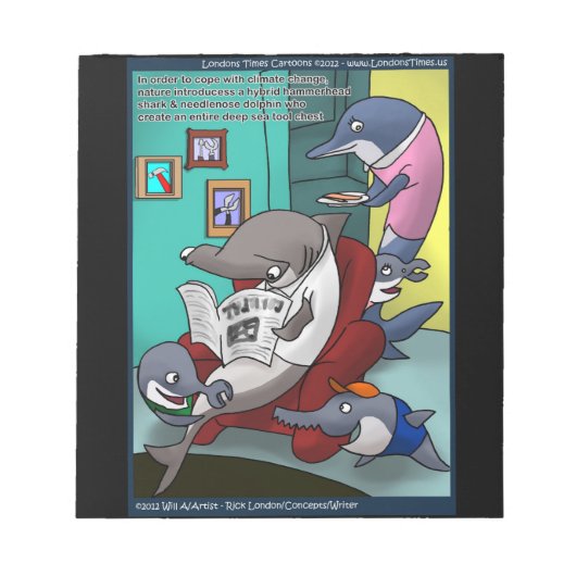 Oceanograpy/Global Warming Cartoon Notepad von Ric Notizblock (Vorderseite)