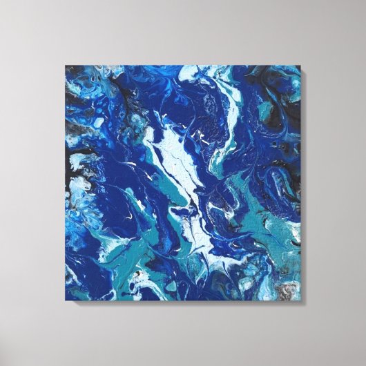Ocean's Blue auf einer 24x24 Leinwand Acrylic Abst (Vorderseite)