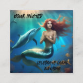 "Ocean's Dance: Eine Meerjungfrau und Delphinfahrt Begleitkarte (Vorderseite)
