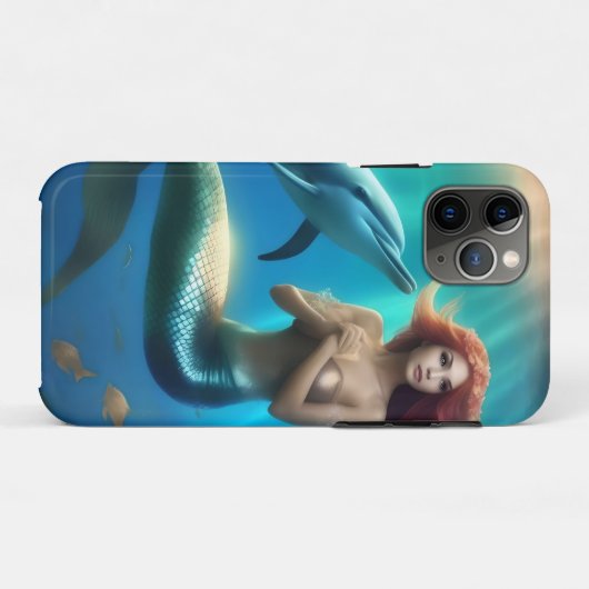 "Ocean's Dance: Eine Meerjungfrau und Delphinfahrt Case-Mate iPhone Hülle (Rückseite (Horizontal))