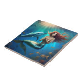 "Ocean's Dance: Eine Meerjungfrau und Delphinfahrt Fliese (Seite)