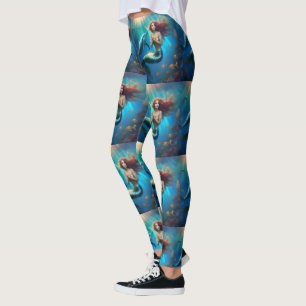 "Ocean's Dance: Eine Meerjungfrau und Delphinfahrt Leggings