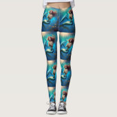 "Ocean's Dance: Eine Meerjungfrau und Delphinfahrt Leggings (Vorderseite)