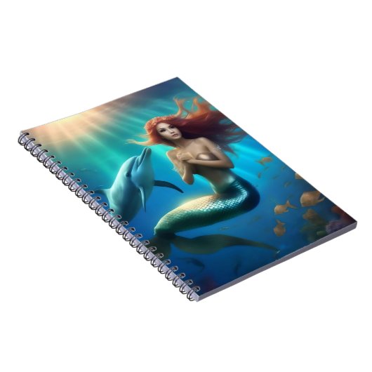 "Ocean's Dance: Eine Meerjungfrau und Delphinfahrt Notizblock (Rechte Seite)