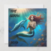 "Ocean's Dance: Eine Meerjungfrau und Delphinfahrt Save The Date (Rückseite)