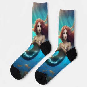 "Ocean's Dance: Eine Meerjungfrau und Delphinfahrt Socken