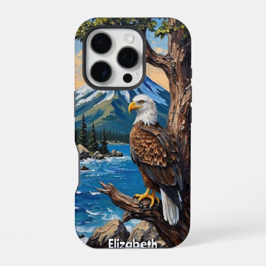 Ocean's Edge: Adler und Peak iPhone Hülle (Rückseite)