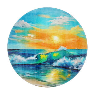 Ocean's Kiss: Sonnenuntergangswellen Schneidebrett