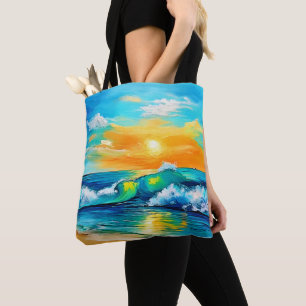 Ocean's Kiss: Sonnenuntergangswellen Tasche