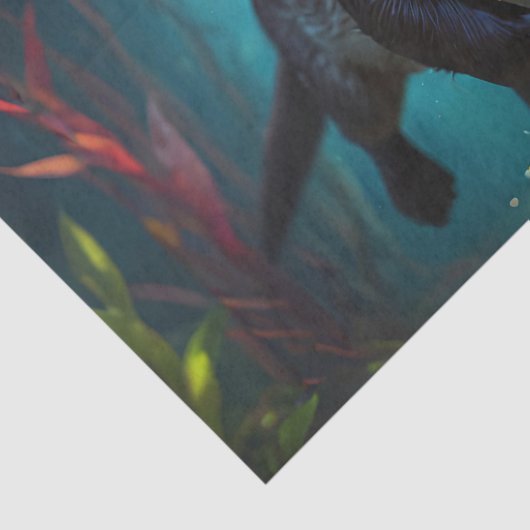 "Ocean's Playful Drifter - Decoupage - Seidenpapier (Detail)