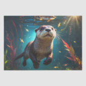 "Ocean's Playful Drifter - Decoupage - Seidenpapier (Vorderseite)