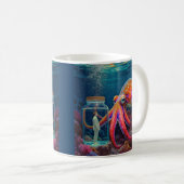"Ocean's Silent Captive" - Octopus Portrait Kaffeetasse (VorderseiteRechts)