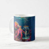 "Ocean's Silent Captive" - Octopus Portrait Kaffeetasse (Vorderseite Links)