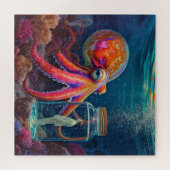 "Ocean's Silent Captive" - Octopus Portrait Puzzle (Horizontal)