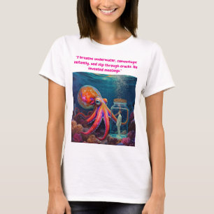"Ocean's Silent Captive" - Octopus Portrait T-Shirt