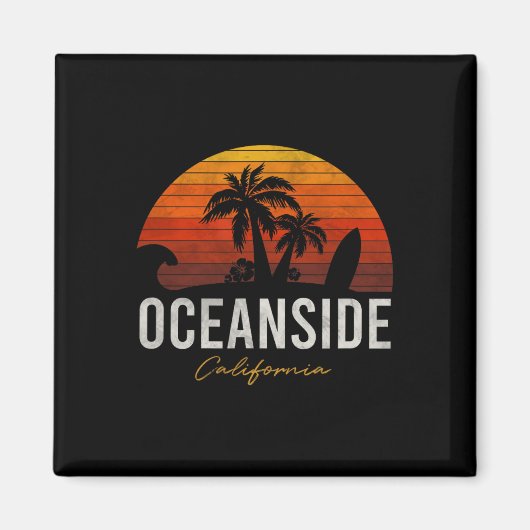Oceanside Beach California Palms Vacation Surf Sun Magnet (Vorne)