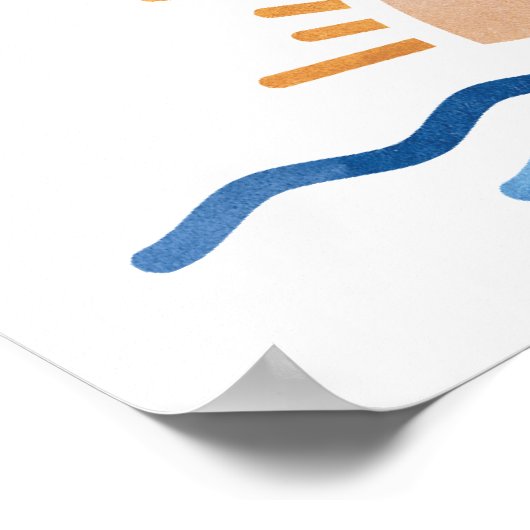 OCEANSIDE Beach Ocean Sunset Baby Dusche Willkomme Poster (Ecke)