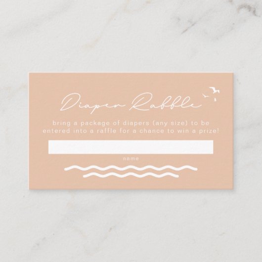 OCEANSIDE Beach Tropical Baby Diaper Raffekarte Platzkarte (Vorderseite)