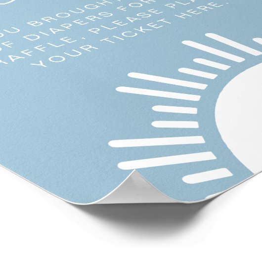 OCEANSIDE Beach Tropical Diaper Raffle Game Sign Poster (Ecke)