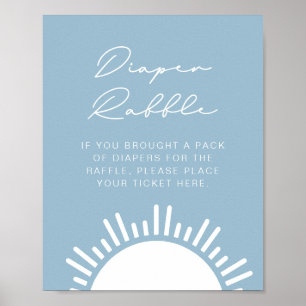 OCEANSIDE Beach Tropical Diaper Raffle Game Sign Poster