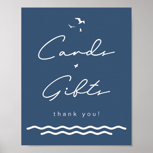 OCEANSIDE Beach Tropical Navy Karten und Geschenke Poster (Vorne)