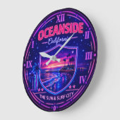Oceanside California Beach Sunset Große Wanduhr (Winkel)