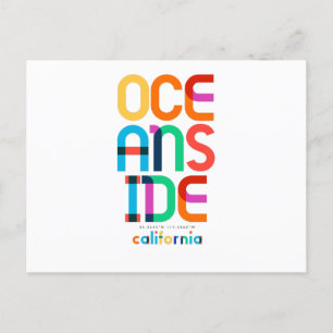 Oceanside California Mitte Jahrhundert, Pop Art, Postkarte
