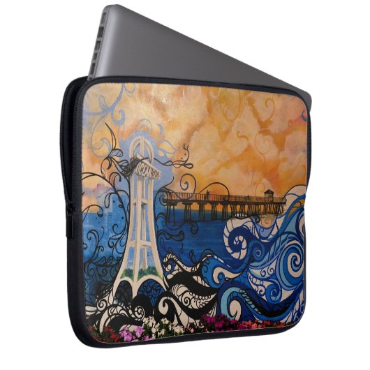 Oceanside Graffiti Laptopschutzhülle (Vorne Rechts)