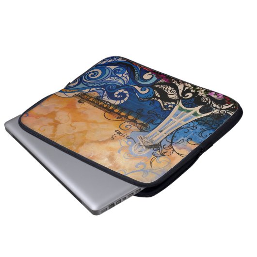 Oceanside Graffiti Laptopschutzhülle (Vorne Knopf)