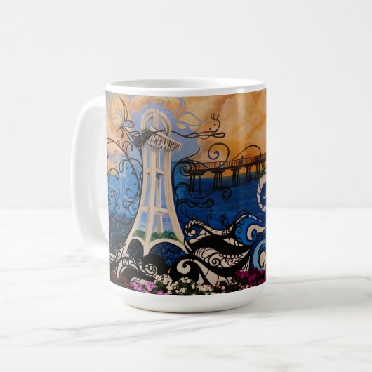 Oceanside Graffiti Tasse (Vorderseite Links)