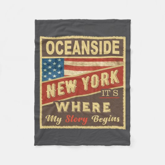 Oceanside Ny Hier Beginnt Meine Geschichte _1 Fleecedecke (Vorderseite)