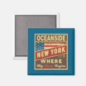 Oceanside Ny Its Where My Story Begins Magnet (Vorderseite/Rückseite)